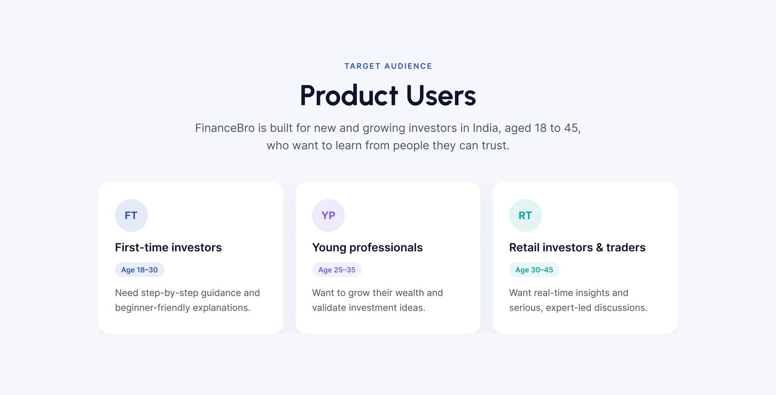 FinanceBro: Product users