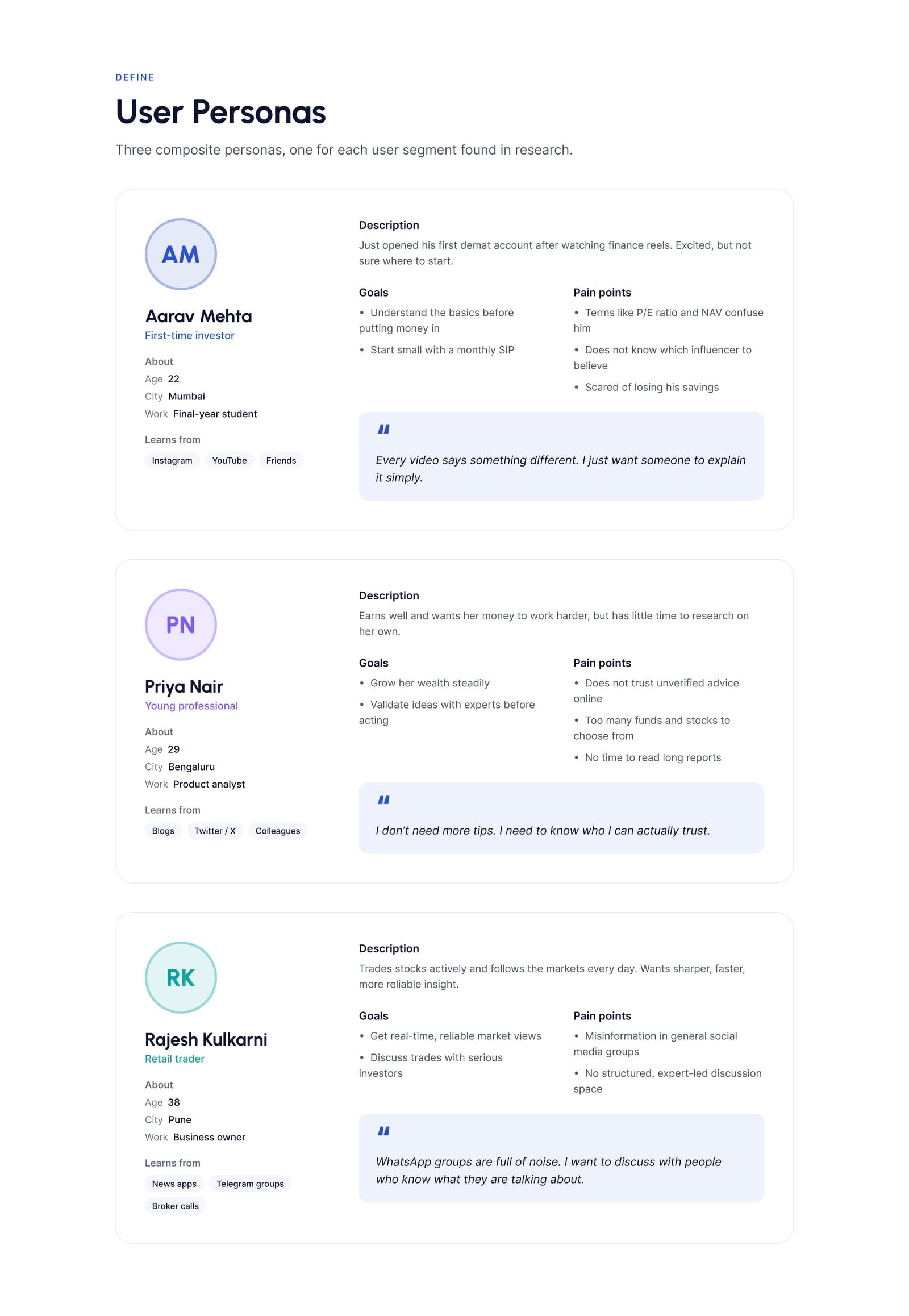 FinanceBro: User personas