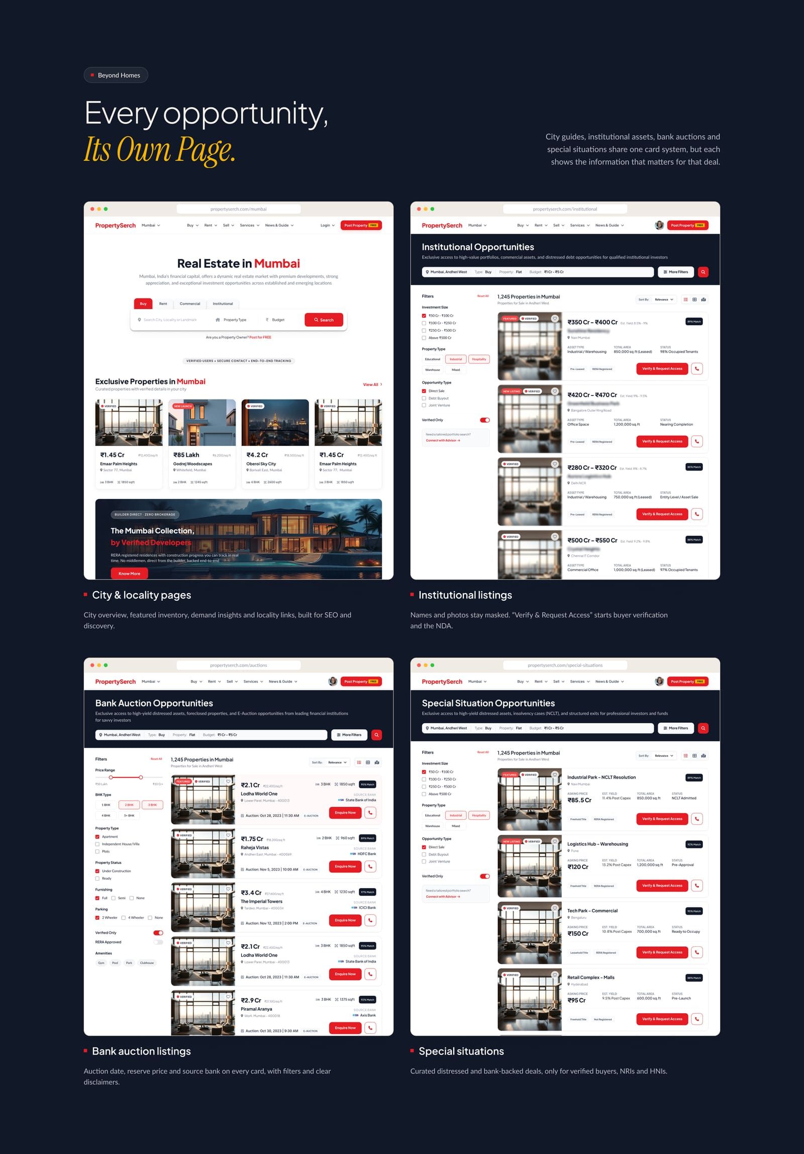 PropertySerch: Discovery pages