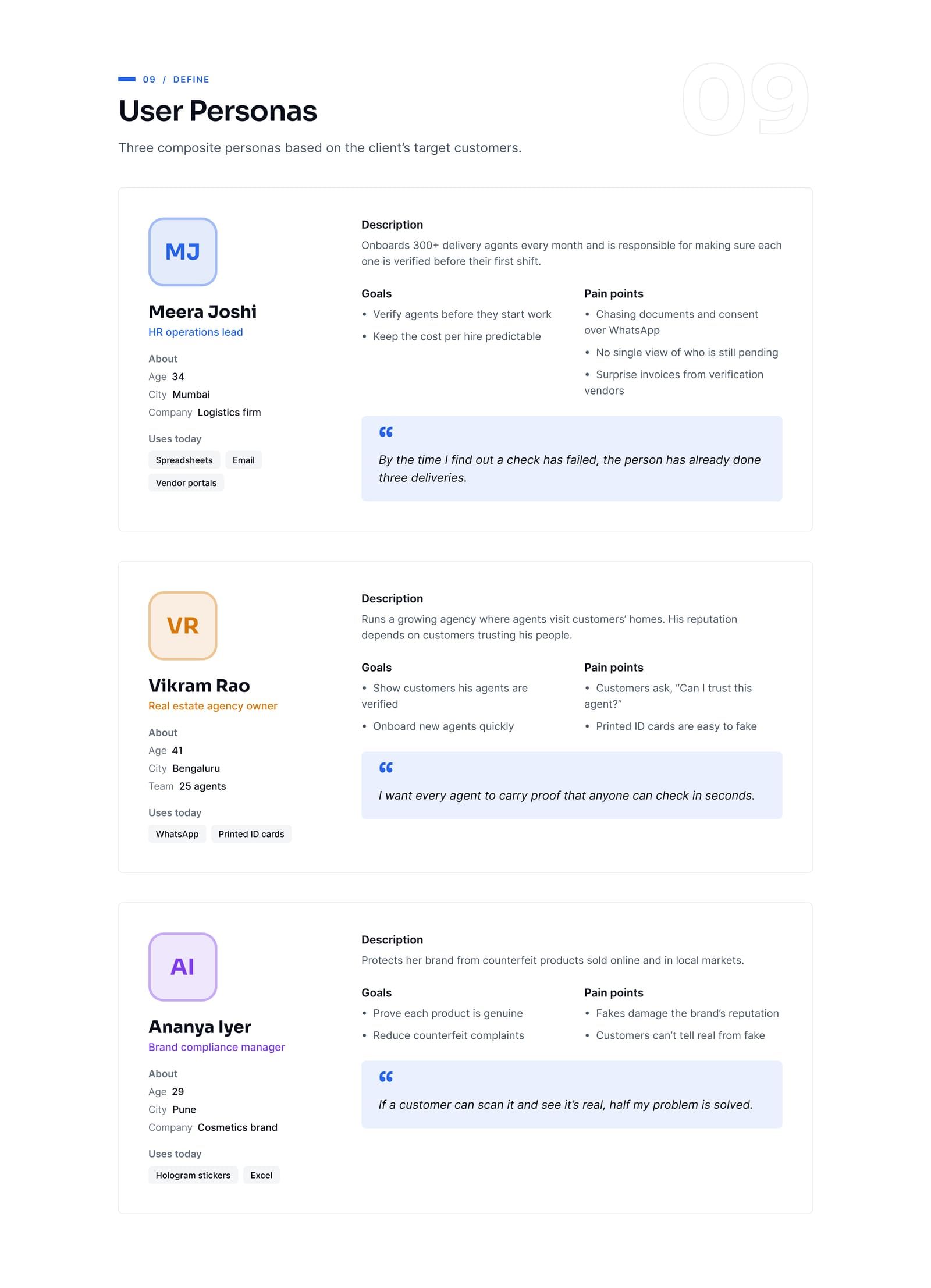 TruMarkZ: User personas